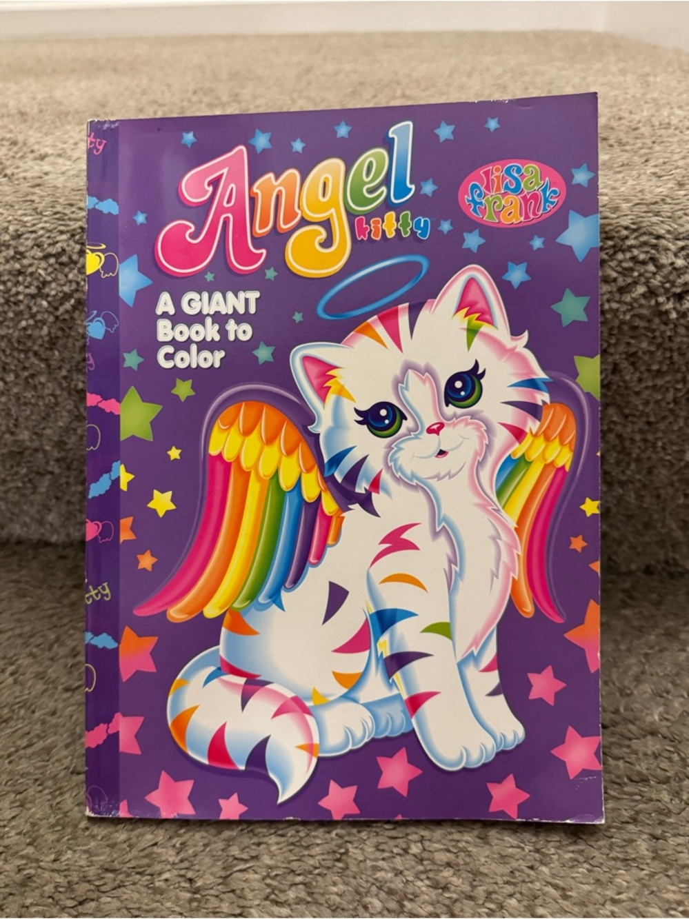 Vintage Lisa Frank Chrissy the Angel Kitty Coloring Book Bright Colorful